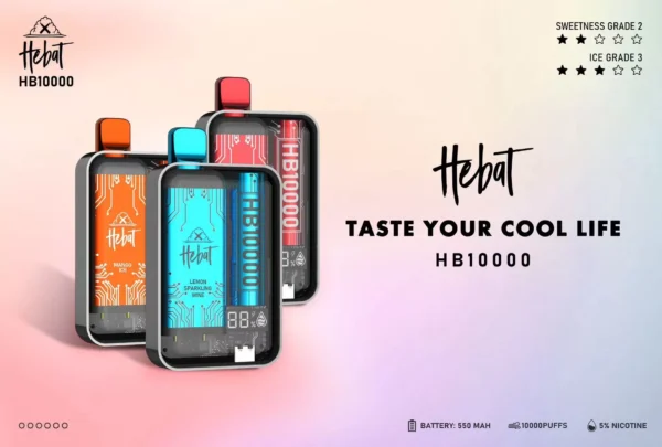 HEBAT喜貝 10000口 大容量、一次性/拋棄式電子煙-續航穩定💖