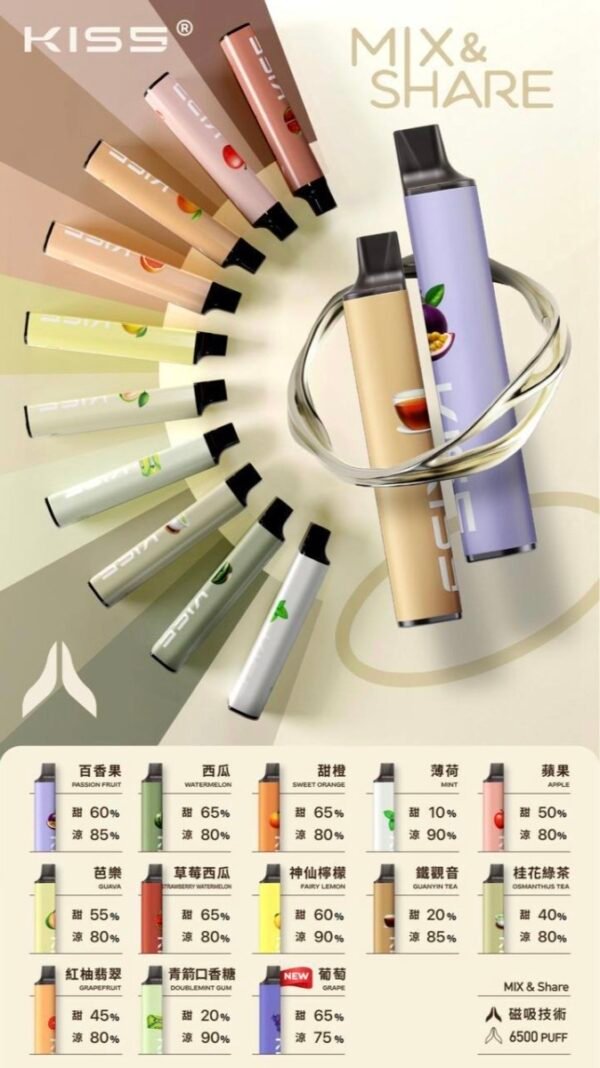 KIS5凱斯-6500口大容量、一次性/拋棄式電子煙-風味十足-速發💖